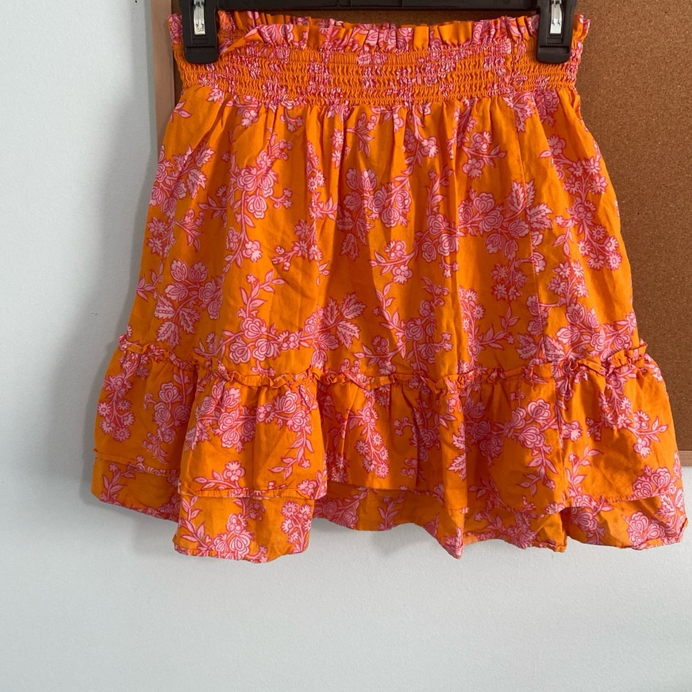 J. Crew Orange and Pink Floral Mini Skirt - Picture 2 of 3